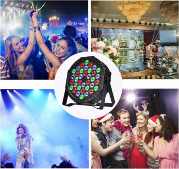 LED Par Spotlight, 36 LED Stage Light, Party Light RGB DMX512 mit Fernbedienung