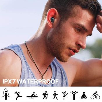 Bluetooth Kopfhörer In Ear, Kabellos HiFi Stereoklang, IPX7, Wireless, USB Quick