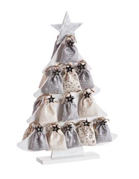 Adventskalender "Tanne" mit 24 Schiefer-Anhängern
