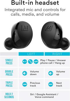MEE audio, X10 Truly Wireless In-Ear-Kopfhörer mit ergonomischem Design, IPX5