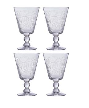Weinkelch Vintage, 4er Set Gläser Trinkgläßer Weinglas aus Glas