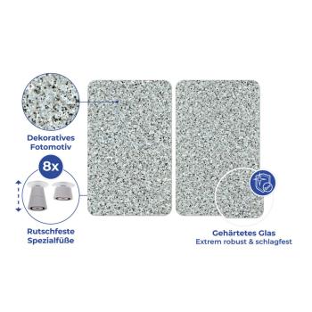 Wenko Glasabdeckplatte Universal Granit-Optik 2er Set, für alle Herdarten