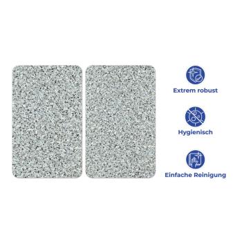 Wenko Glasabdeckplatte Universal Granit-Optik 2er Set, für alle Herdarten