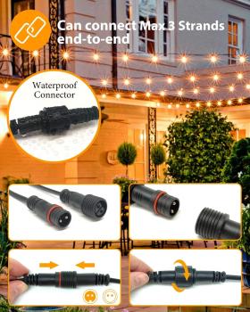 Lichterkette für den Außenbereich, Außen-Lichterkette, G40, 12,5m, 25 Lichter