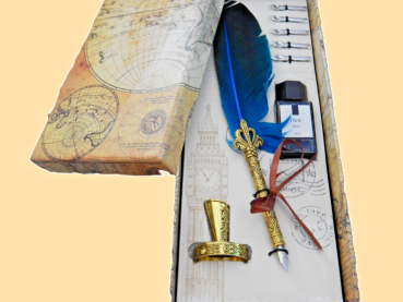 Englisch Kalligraphie Feder Schreibfeder Set für Briefpapier Geschenk (Blue)