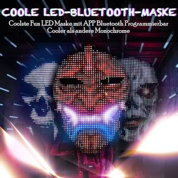 Led Maske mit Bluetooth Programmierbar, Led Masken mit Gestenerkennung Karneval