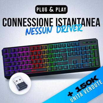 KLIM Chroma Wireless Gaming Tastatur RGB in Schwarz QWERTZ Layout
