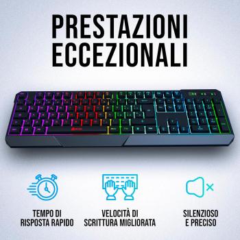 KLIM Chroma Wireless Gaming Tastatur RGB in Schwarz QWERTZ Layout