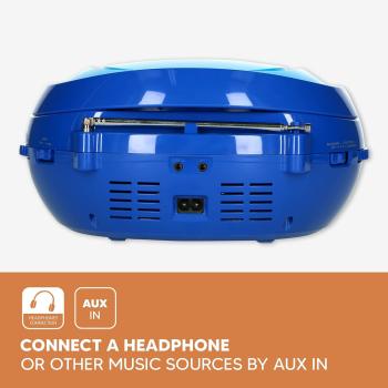 Lenco SCD-650 BU tragbares CD-Radio Kinder-Boombox USB & Mikrofon 6 Watt Boombox