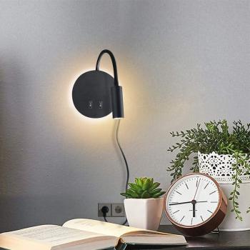 LED leselampe wandlampe mit Schalter Wandleselampe Bettlampe Wandleuchte Schwarz