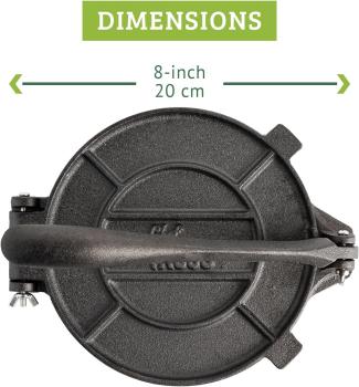 Chef Tacos Tortilla Presse - Taco Presse - Roti Maker 20cm - aus Gusseisen
