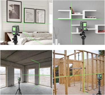 Enventor Kreuzlinienlaser 25M Laser Selbstnivellierender Linienlaser in Grau