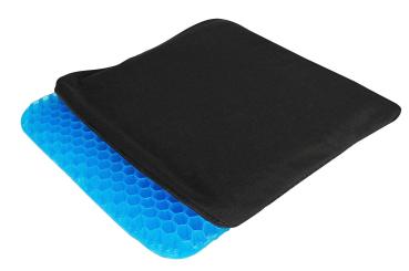 Gel Strukturkissen, blau mit schwarzem Bezug