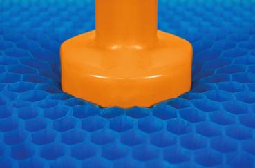 Gel Strukturkissen, blau mit schwarzem Bezug