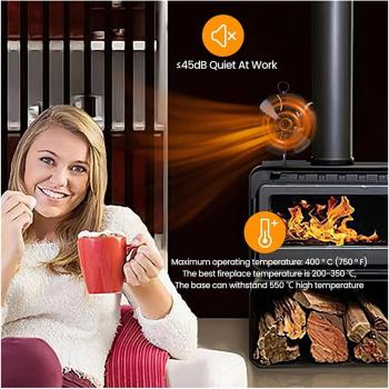 Holzofenventilator StoveFan Kaminventilator 6 Flügeln, Wärmebetriebener Lüfter