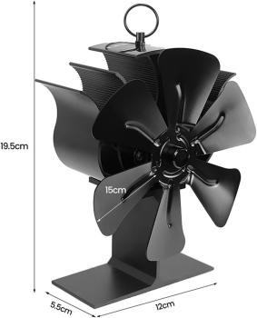 Holzofenventilator StoveFan Kaminventilator 6 Flügeln, Wärmebetriebener Lüfter