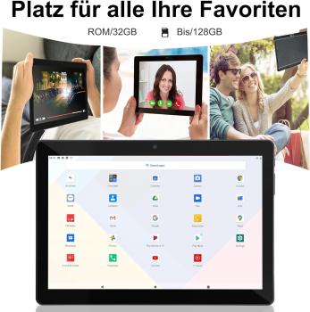 Tablet, 10.1 Zoll Android Tablet PC, 2 GB RAM 32 GB ROM, 1280 x 800 HD IPS, 3G