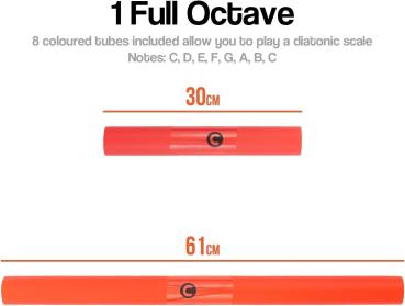 Boomwhackers Percussion Röhren-Set C-Dur, diatonische Skala, 8 Noten