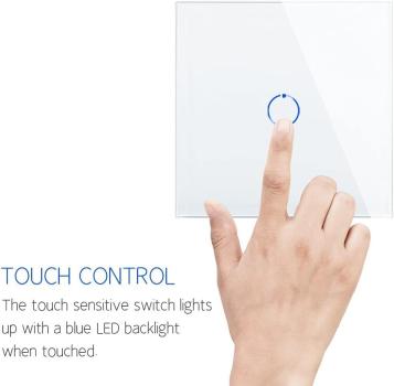 Touch Lichtschalter 2er Set unterputz Wandschalter einfach in Weiß Obefläche