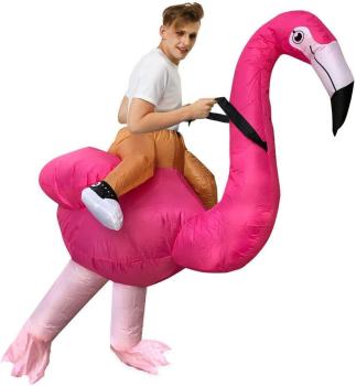 Aufblasbares Kostüm Flamingo Ausgefallenes Fasching Auflbaskostüm für Erwachsene