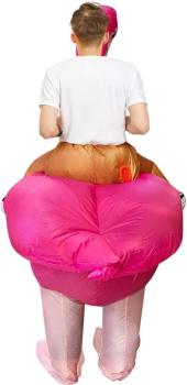 Aufblasbares Kostüm Flamingo Ausgefallenes Fasching Auflbaskostüm für Erwachsene