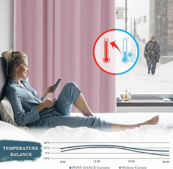 Verdunklungsvorhänge Ösenvorhang Set 228 x 167cm Hellpink Gardinen Wohnzimmer