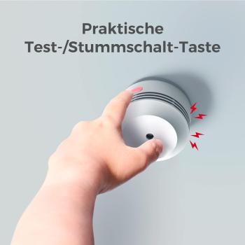 Rauchmelder 3er Set, AEGISLINK 10-Jahres Batterie Mini Feuermelder S240 in Weiß