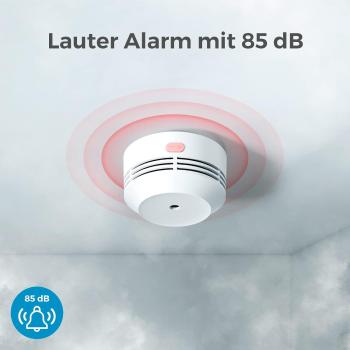 Rauchmelder 3er Set, AEGISLINK 10-Jahres Batterie Mini Feuermelder S240 in Weiß