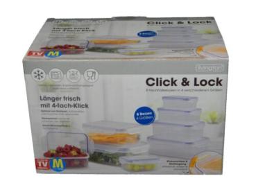 Click & Lock Aufbewahrungsbox mit Deckel Aufbewahrung Box Firschhaltebox 8 tlg.