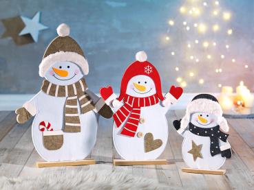 Deko-Figuren „Schneemannfamilie Frosti“ 3er-Set Weihnachtsdeko Advent Deko