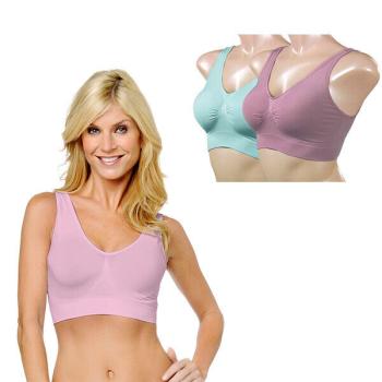 Ahh Bra 3er Set - Größe: S - Rosa, Türkis, Flieder Damen BH bei 30° Waschbar