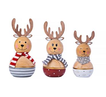 Dekofiguren Rentierfamilie "Waldi" 3er-Set Weihnachten Advent Weihnachtsdeko