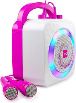 RockJam Party Karaoke-Maschine mit Bluetooth Karaoke-Anlagen LED in Weiß