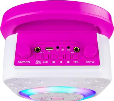 RockJam Party Karaoke-Maschine mit Bluetooth Karaoke-Anlagen LED in Weiß