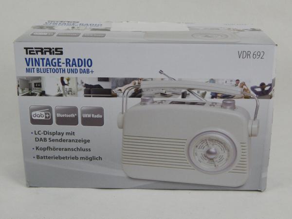 Terris Vintage-Radio mit Bluetooth und DAB+, in Weiß Digitalradio