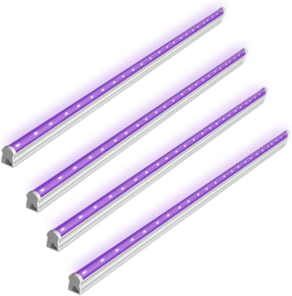 4x 36cm 6W UV Schwarzlichtlampe mit USB-Anschluss
