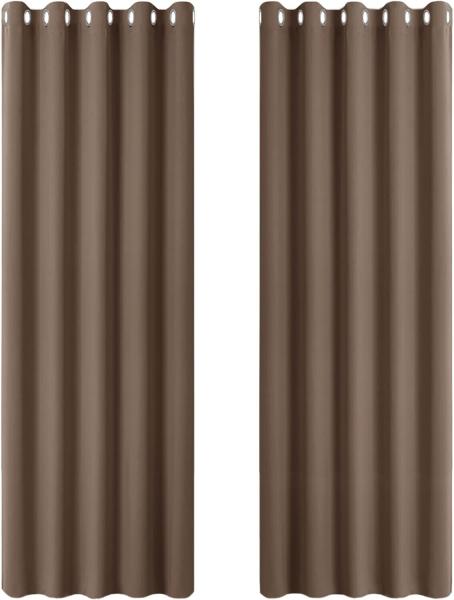 Verdunklungsvorhänge Ösenvorhang Set 228 x 167cm Cappuccino Gardinen Wohnzimmer
