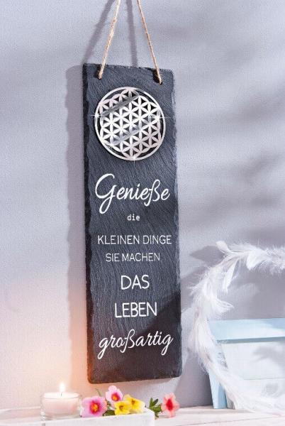Schiefertafel "Blume des Lebens" Deko Wohnungsdeko Dekoration Hängedeko Wanddeko