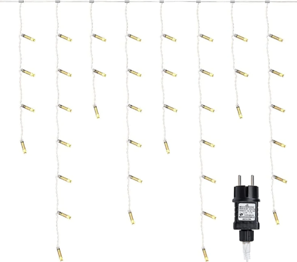 LED-Eisregen Lichterkette 600 LED´s 15m, warmweiß, Bluetooth, App