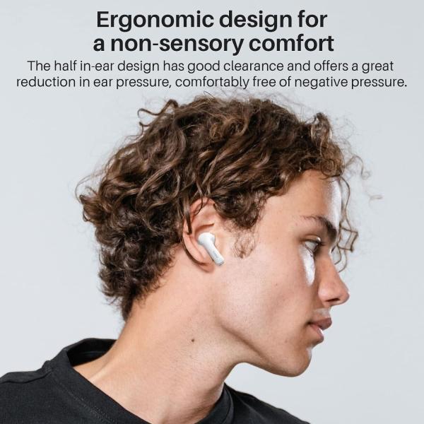 TOZO A3 Bluetooth Kopfhörer, Halb-In-Ear Ohrhörer Bluetooth 5.3, Kopfhörer Weiß