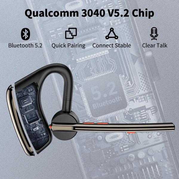 New bee Bluetooth Headset mit Mikrofon Bluetooth V5.2 Wireless Headset 24Hrs