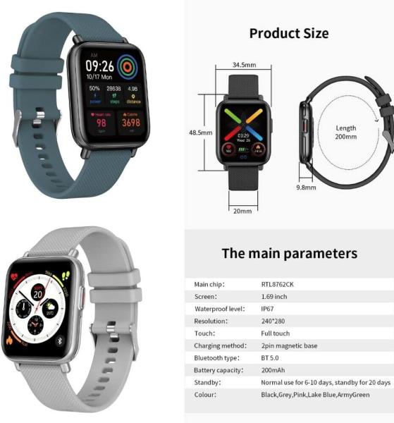 Motivo Smartwatches Smartwatch Für Männer Und Frauen, Fitness Tracker Pulsmesser