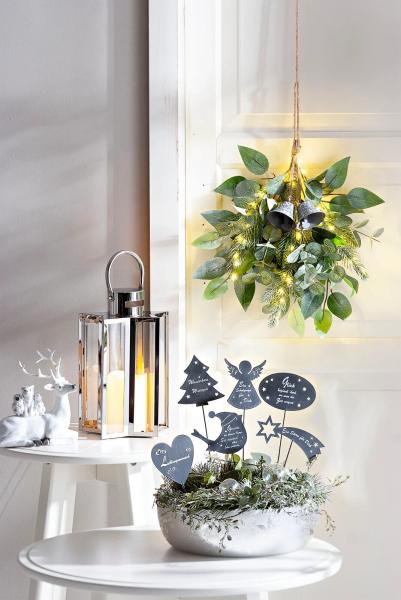 LED-Türschmuck "Bell" Glocken Naturlook Timer-Funktion warmweiß