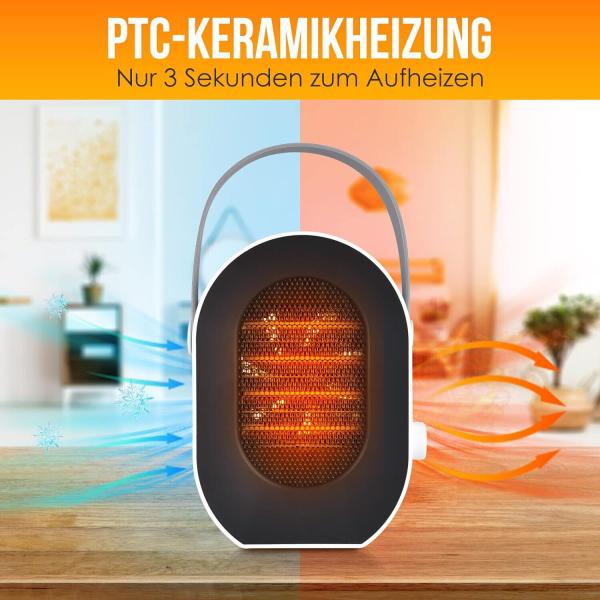 Heizlüfter Energiesparend Kleine Heizung 1200W/600W Heizung Elektrisch Heizen