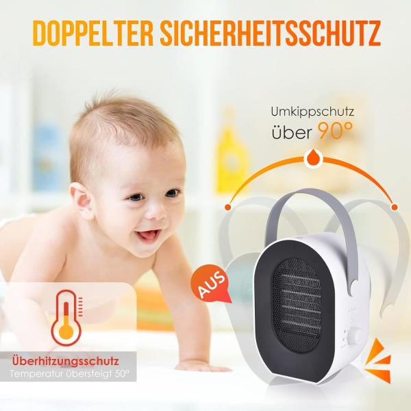 Heizlüfter Energiesparend Kleine Heizung 1200W/600W Heizung Elektrisch Heizen
