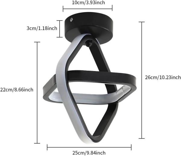 Deckenleuchte, Deckenlampe LED Modern Schwarz