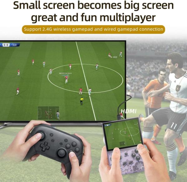 RG35XX Handheld-Spielekonsole, 3,5-Zoll 5470 Spiele Videospielkonsolen 64GB Lila