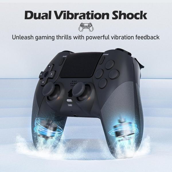 CHEREEKI Controller für PS4, Bluetooth-Controller mit 2 Programmierbaren Tasten