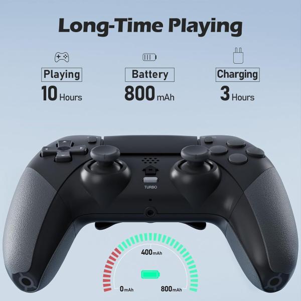 CHEREEKI Controller für PS4, Bluetooth-Controller mit 2 Programmierbaren Tasten