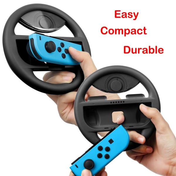 COODIO Switch Lenkrad und Griff, Switch Rennlenkrad, Joy-Con Griff Hülle Schwarz